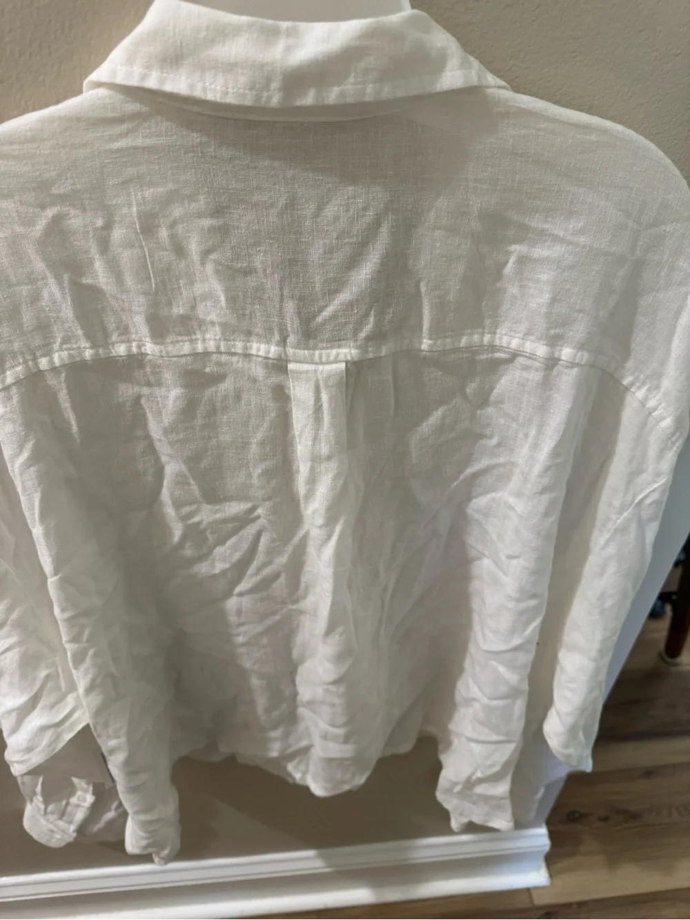 NWT Old Navy women’s White Linen blend Button-Up cropped Shirt - Picture 5 of 5